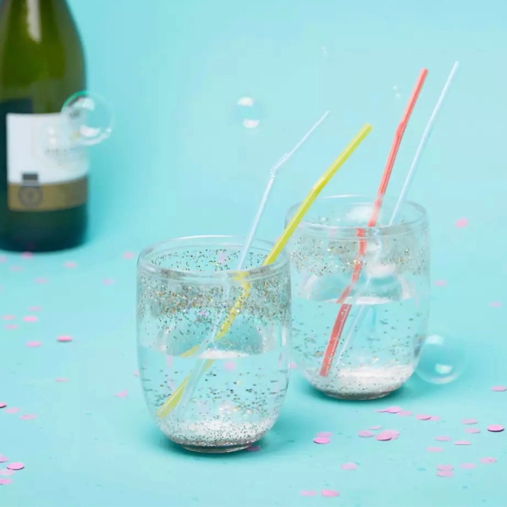 TRADED -  NWT Ban.do Glitter Bomb Cocktail Tumblers, Set of 2 - Picture 2 of 8